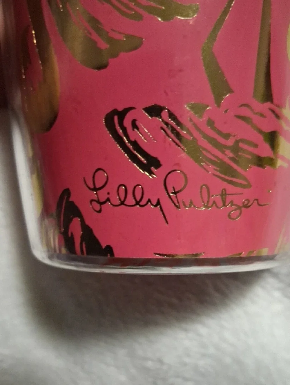 Lilly Pulitzer Pink and Gold Flamingo Travel Tumbler